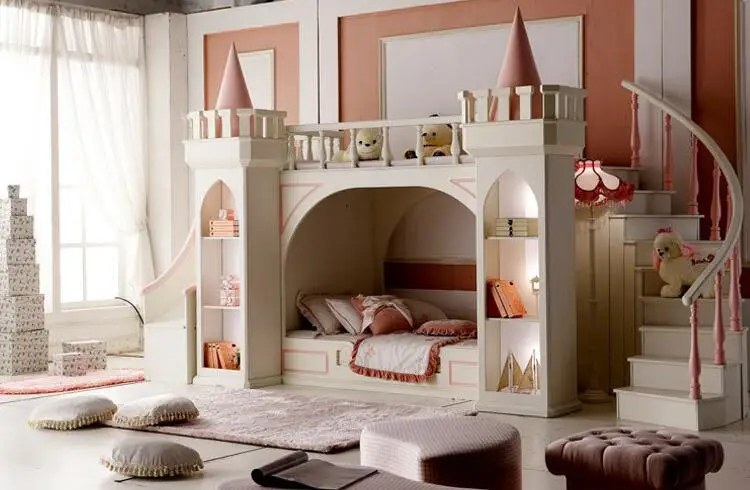 Muebles De Madera Para Quarto Nightstand Luxury Baby Beds Literas Children's Bedroom Furniture Girl Princess Castle Bunk Bed Muebles De Madera Para Quarto Nightstand Luxury Baby Beds Literas Children's Bedroom Furniture Girl Princess Castle Bunk Bed