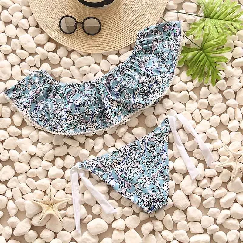 03Bikinis 2016 Sexy Swimwear Women Swimsuit Bandeau Lace Brazilian Bikini Set  Beach Wear Strapless Bathing Suits Female Biquini