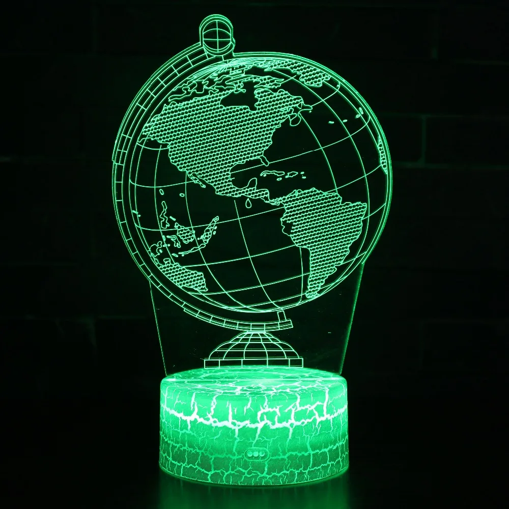 

3D Visual Effect America Map Shape Globe LED Night Light USB 7 Colors Changeable For Decoration Ball Atmosphere DIY Night lamp