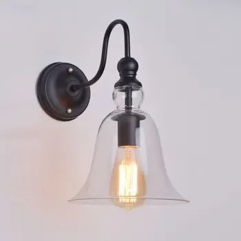 

loft industrial bell shape light glass wall lamp iron wall light for coffee bar bedroom dining room living room decoration
