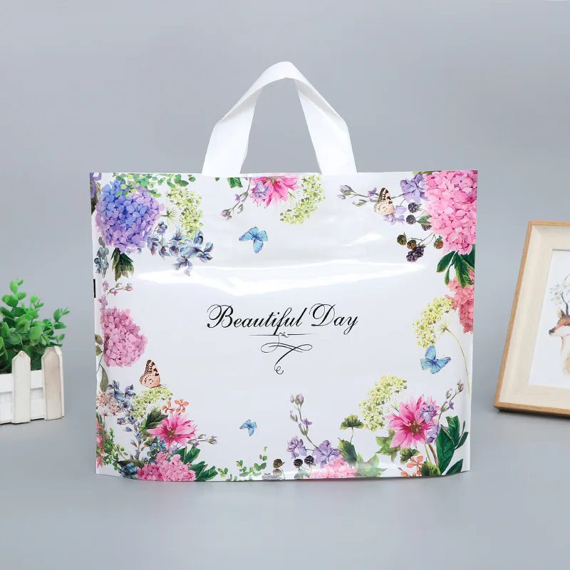 EL Plastic Bag Gift Shop Handbag With Handle Boutique Retail Printing Design 