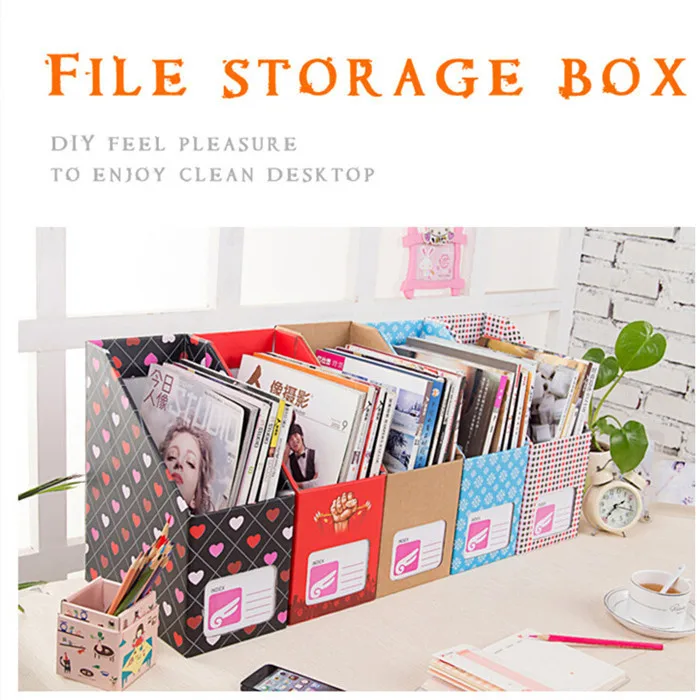 New Practical Cute Desk Fileagazines Organizers Office Files New Practical Cute Desk Fileagazines Organizers Office Storage Box Multi Pattern 14 24 36cm In Bo Bins From Home