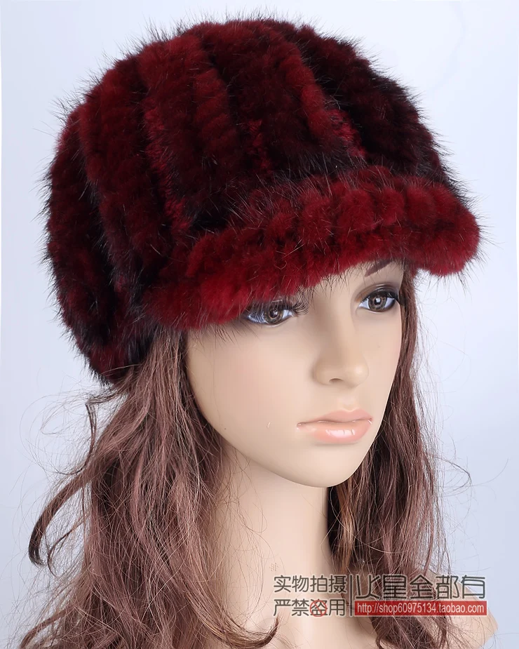 Зимняя теплая шапка, качественная норковая шапка для волос, женская меховая шапка, меховая шапка