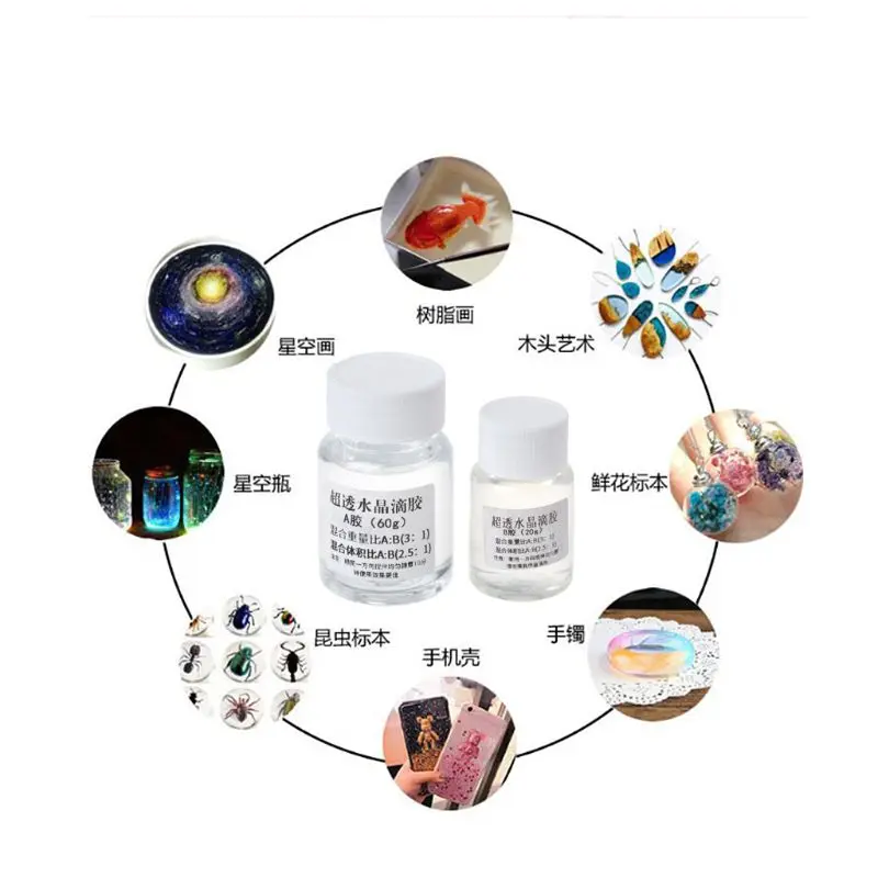 

Ultra-transparent AB Crystal Glue Two Component Epoxy Resin Sealant Quick Drying
