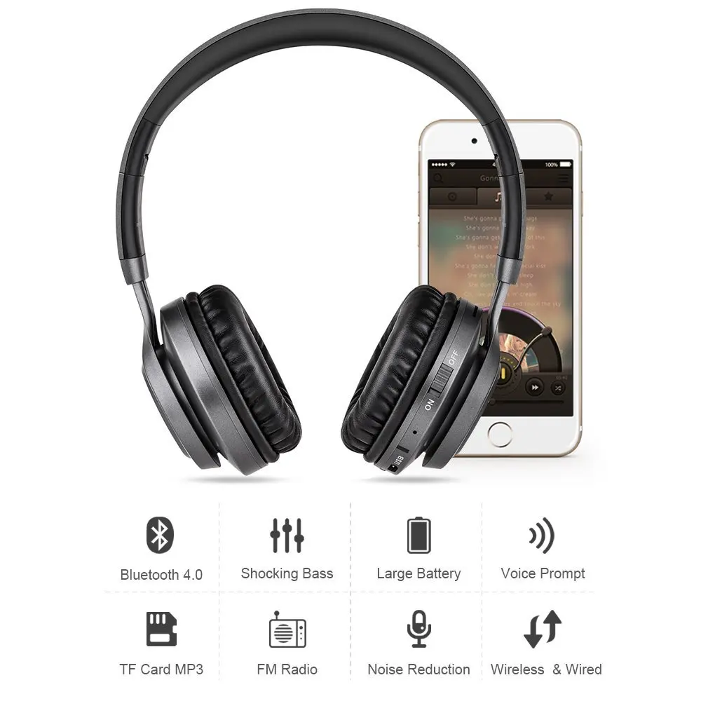 Wireless Bluetooth Headphone Stereo bluetooth earphone wireless headset Young attitude headphones with Mic for phone lordzmix (14)