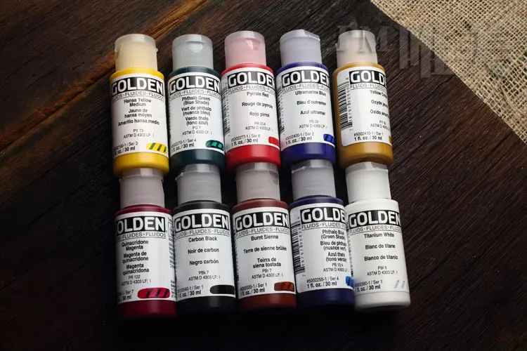 Top Free shipping The United States Gordon gold liquid acrylic paint set liquidity spray techniques in 10 bottles of propylene 1
