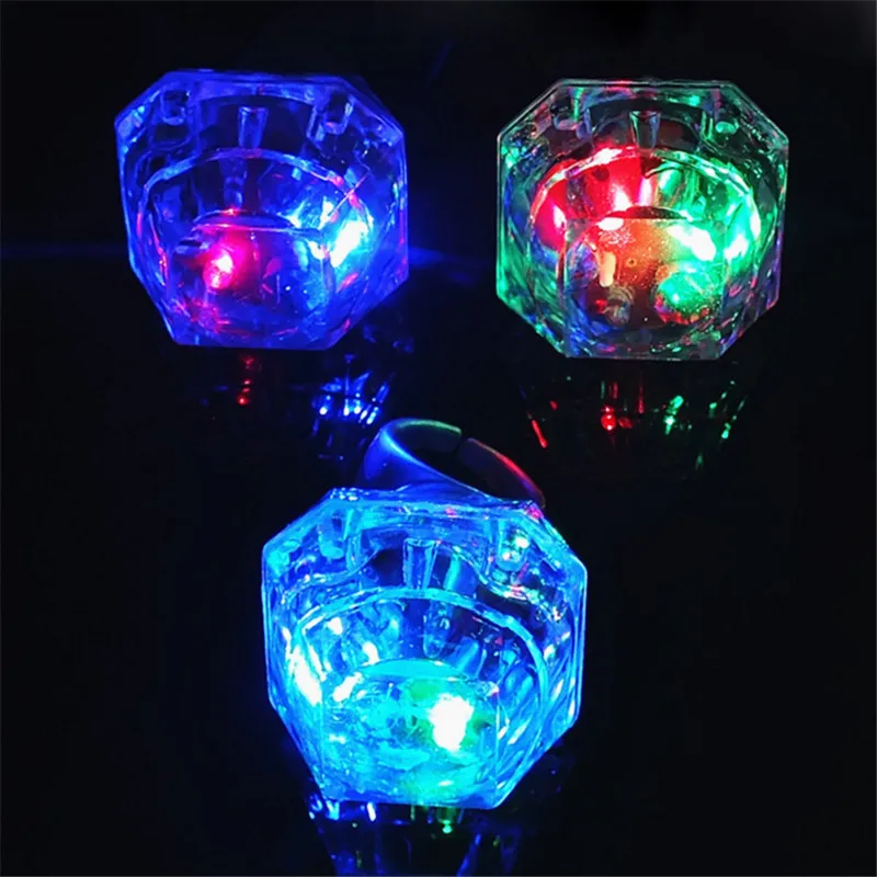 

New Novelty 1pc LED Light Up Finger Ring Glow Toys Gifts for Kids Adults Party Favors Valentine's Day decor LED Flash Ring Light