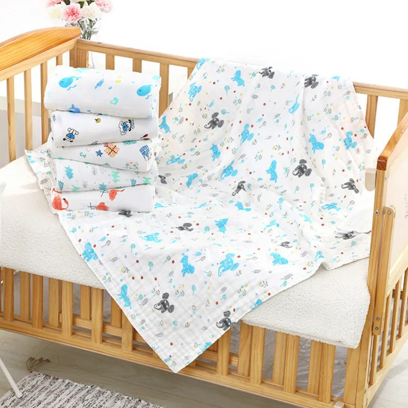 

New Arrive Muslin Cotton Baby Blanket Infant Bebe Gauze Wrap Stroller For Blankets Newborn Baby Girls Boys Bath Towel Blankets