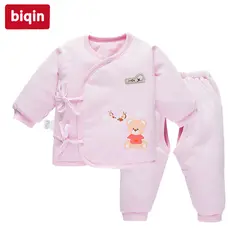 Biqin NB-3T newbaby детская одежда для мальчиков и девочек весна осень комбинезон детский теплый длинный костюм длинное пальто WL-5468