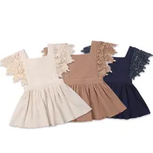 Vintage Infant Newborn Baby Girls Dress Summer Lace Ruffles Princess Baby Girl Dresses Party Travel Holiday Costumes