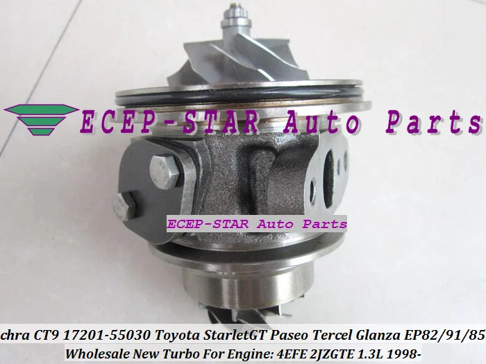 CT9 Turbo 17201-64190 17201-55030 CHRA Cartridge For TOYOTA Starlet GT Paseo Tercel Glanza EP82 EP91 EP85 1998- 4EFE 2JZGTE 1.3L (3)