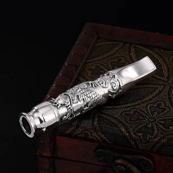 

S990 fine silver dragon xiangyun seiko unique character classic Thai silver health filter cigarette holder gifts