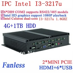 24 hours IPC industrial computer core i3 Gigabit Ethernet 6 USB 6 COM 4G font b