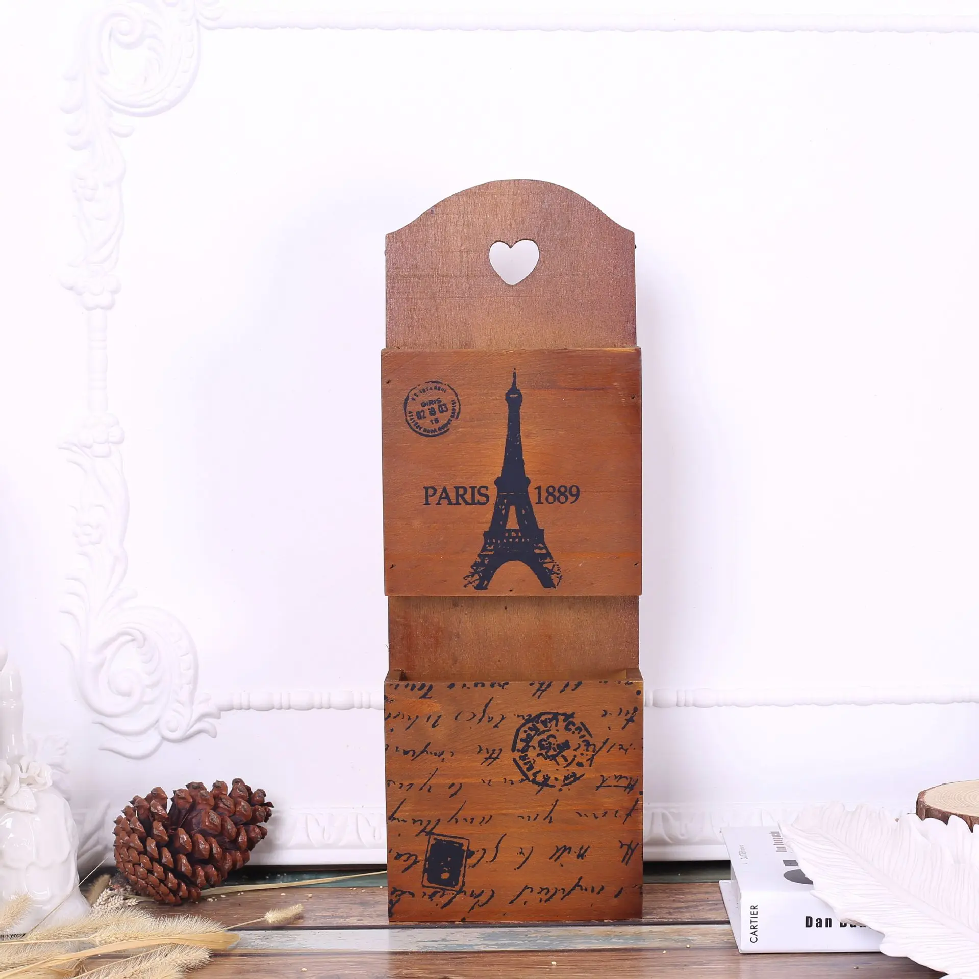 Zakka Ретро стиль деревянная коробка для хранения подвесные настенные поделки