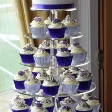 Элегантный 6 трехъярусная акриловая Свадебный кекс дисплей круглая акриловая подставка для торта по доступной цене вечерние украшения