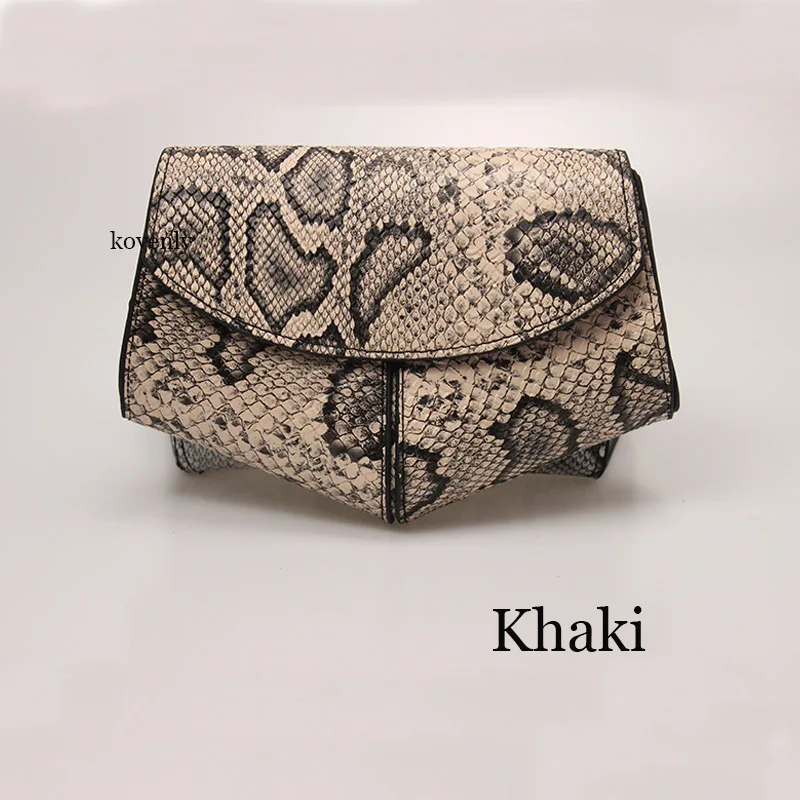 Khaki waist bag Женская поясная сумка под змеиную кожу, женская новая модная поясная сумка на пояс, мини сумка на пояс для дискотеки, кожаная маленькая сумка на плечо, 040301 - Цвет: Khaki waist bag