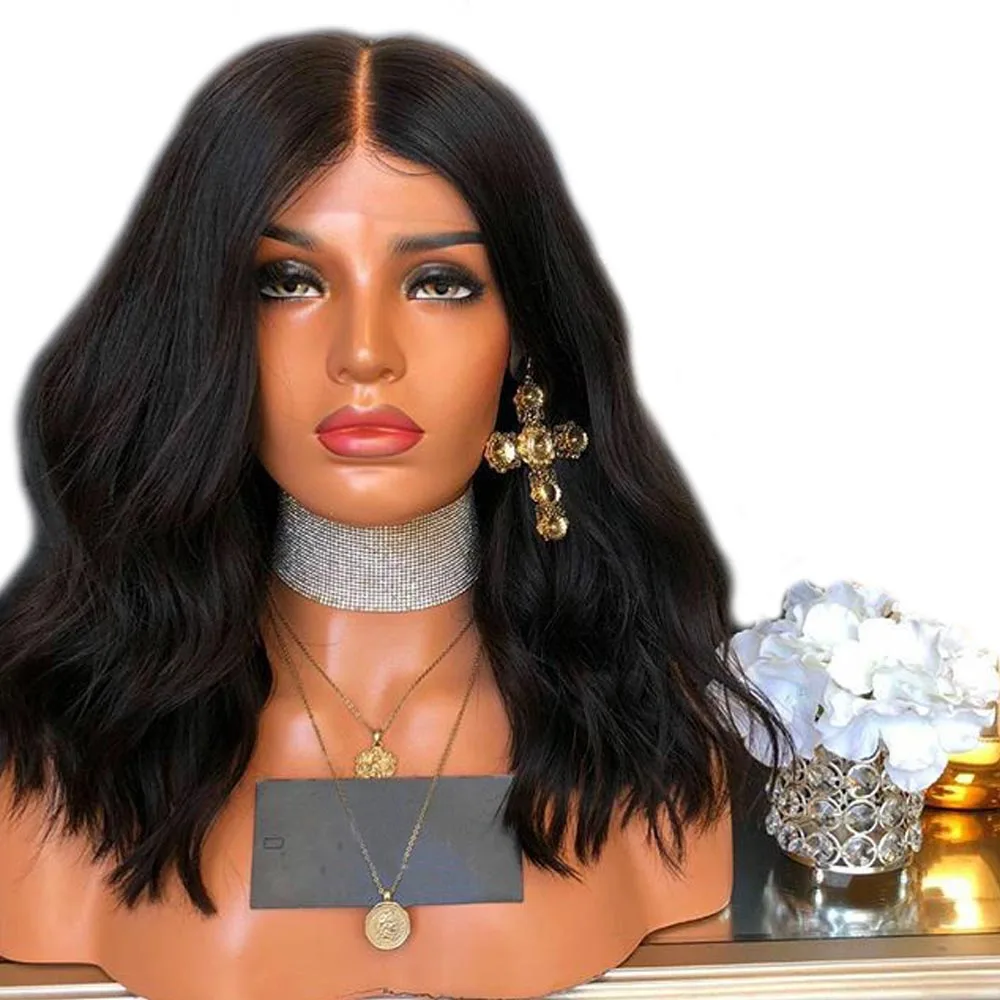 250 Density Lace Front Human Hair Wigs For Women Black Deep Part 13x6 Lace Front Wig Short Bob Human Hair Lace Wig Remy Aimoonsa