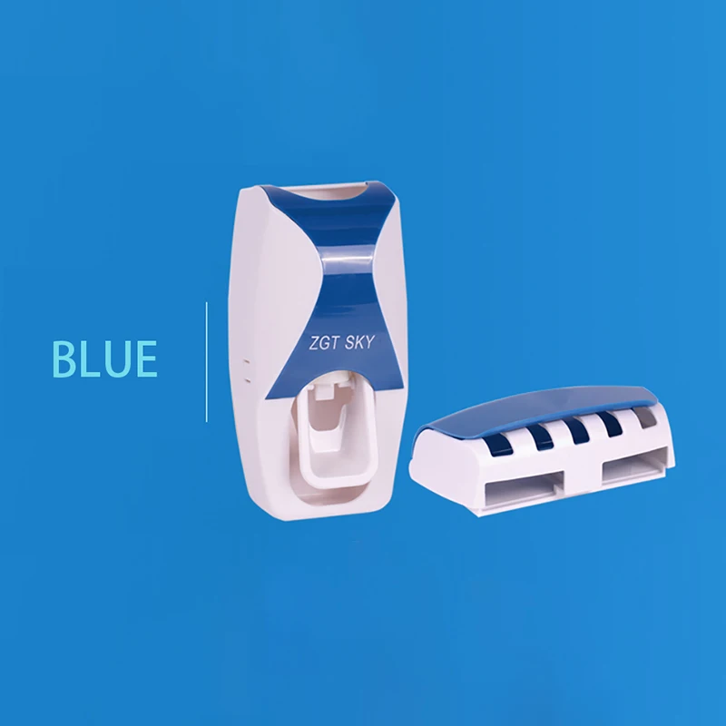 BAISPO Мода Автоматический Диспенсер зубной пасты, для зубной щетки держатель Ванная комната Продукты настенное крепление стойки для ванной набор зубная паста соковыжималки - Цвет: Blue