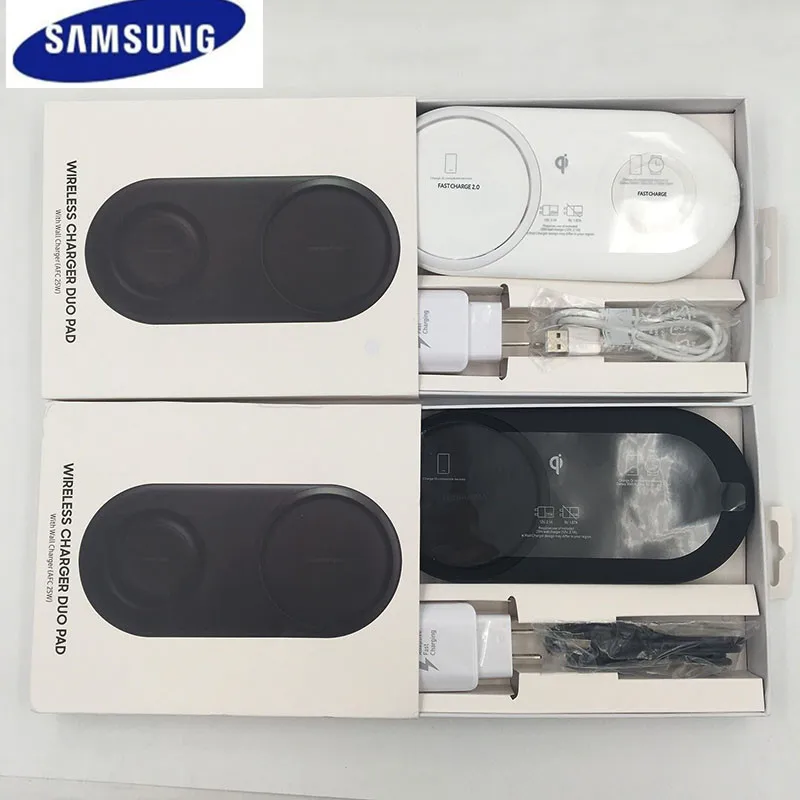 

Original 2 in 1 Samsung s10 QI wireless charger Duo EP-p5200 for S10 S9 S8 plus Galaxy Watch Gear S2 S3 S4 for Iphone X XS 8