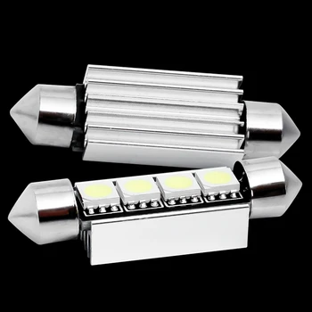 

1pc 42mm C5W C10W canbus no error Festoon 4 led 5050 smd Car Licence Plate Light Auto housing Interior Dome lamps Reading Lights