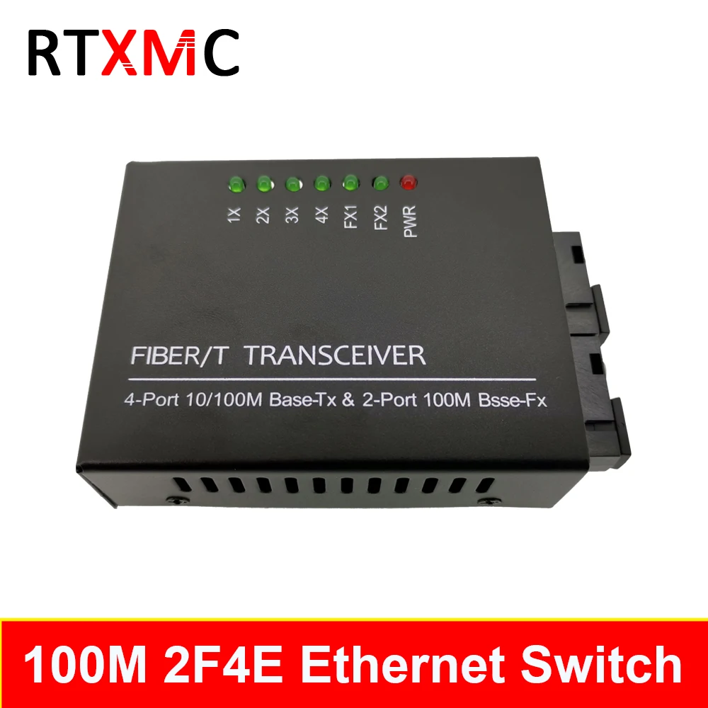 

2F4E Fast Erhetnet Switch 10/100M Ethernet Switch 2 Fiber Port 155M SC 25KM 4 UTP RJ45 Fiber Optical Switch