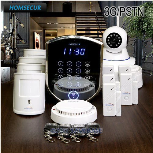 

HOMSECUR Wireless WCDMA 3G SMS Autodial Home Alarm System With 4 Pet-Immune PIR