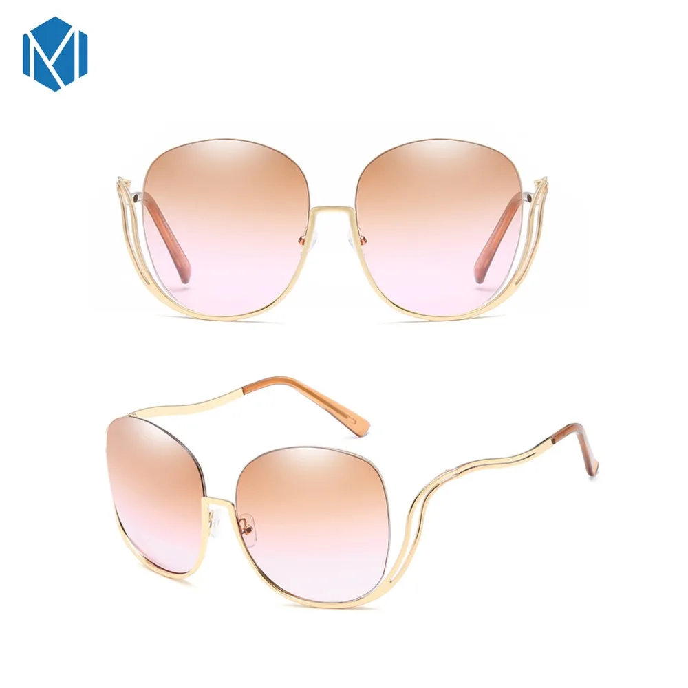 

2019 Rimless Sunglasses Women Luxury Designer Sun Glasses Oversized Round Lady Gradient Shades Clear Eyewear Oculos de sol