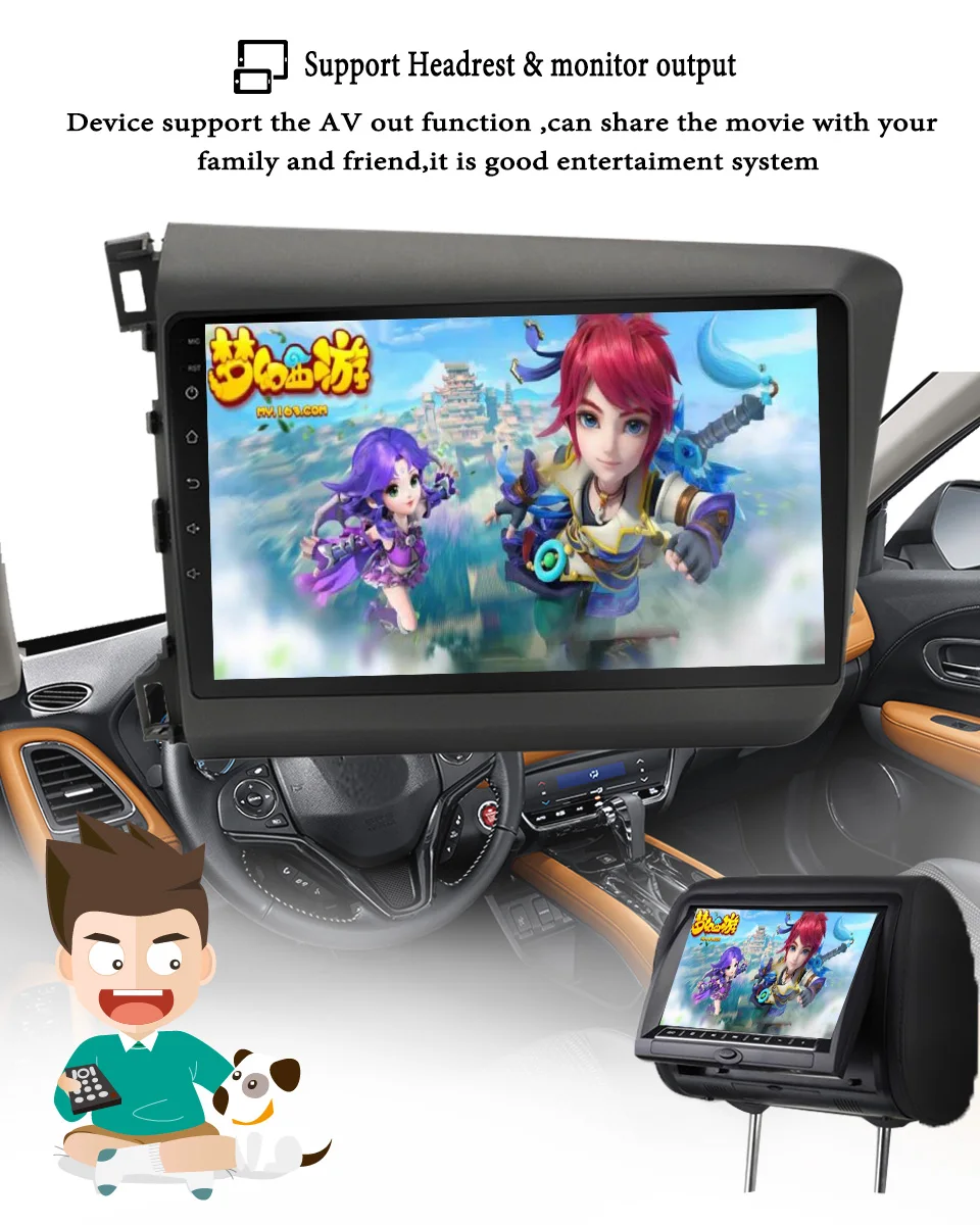 Perfect 2Din Android 9.1 RAM 4GB DSP 10.1" Car Radio Stereo For Honda Civic 2012 2013 2014 2015 GPS Touch screen Multimedia Player 11