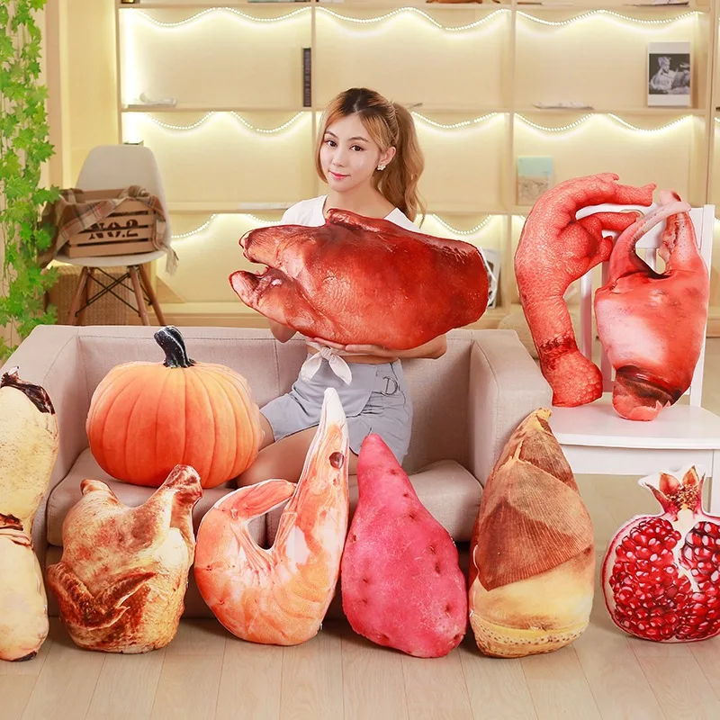 Креативная Реалистичная вкусная еда плюшевая подушка реалистичные фрукты
