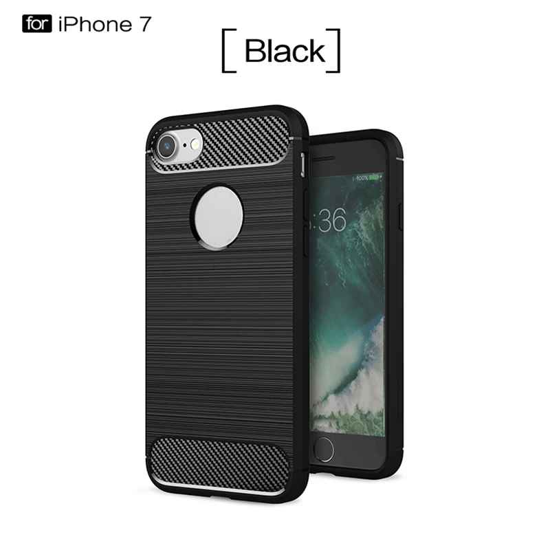 

1Pcs Luxury Mobile Phone Cases for iPhone7 Silicone Drop Protection Gel carbon fiber Soft Shell
