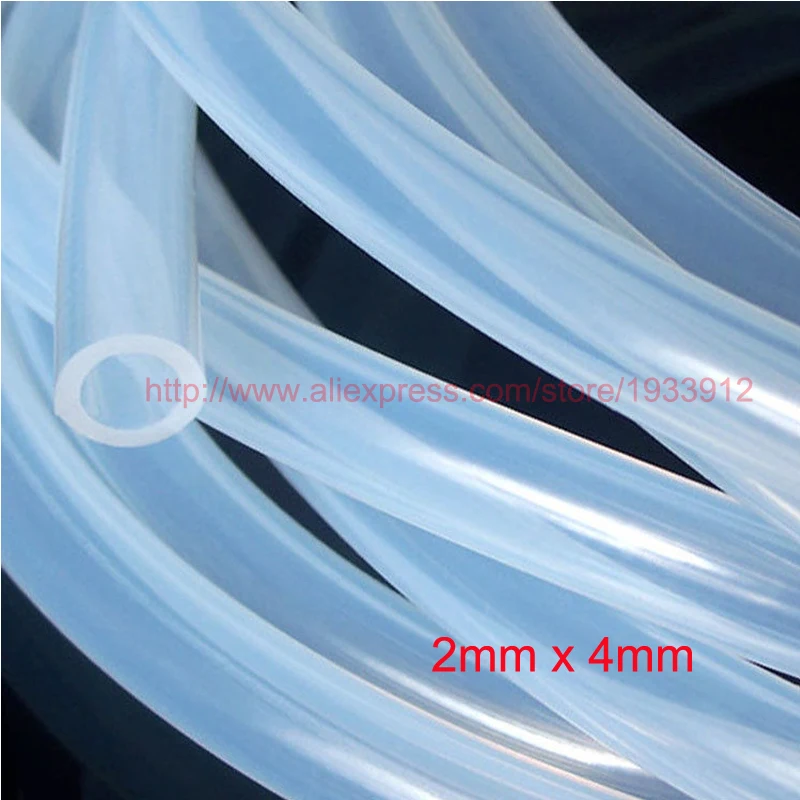 2mm x 4mm Food Grade Medical Use FDA Silicone Rubber Flexible Tube Hose Pipe