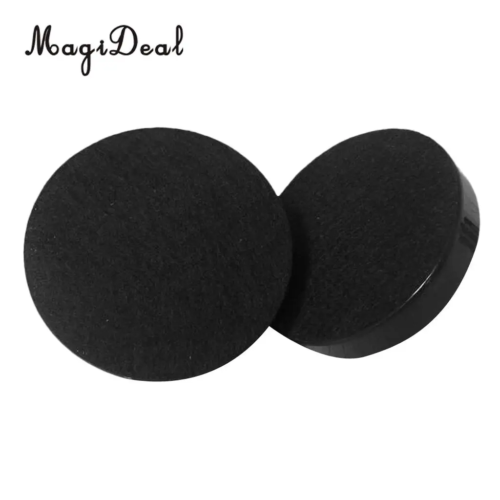 MagiDeal 2 Pieces Air Hockey Felt Pushers Goalie Handles Paddles Replacement Medium Black