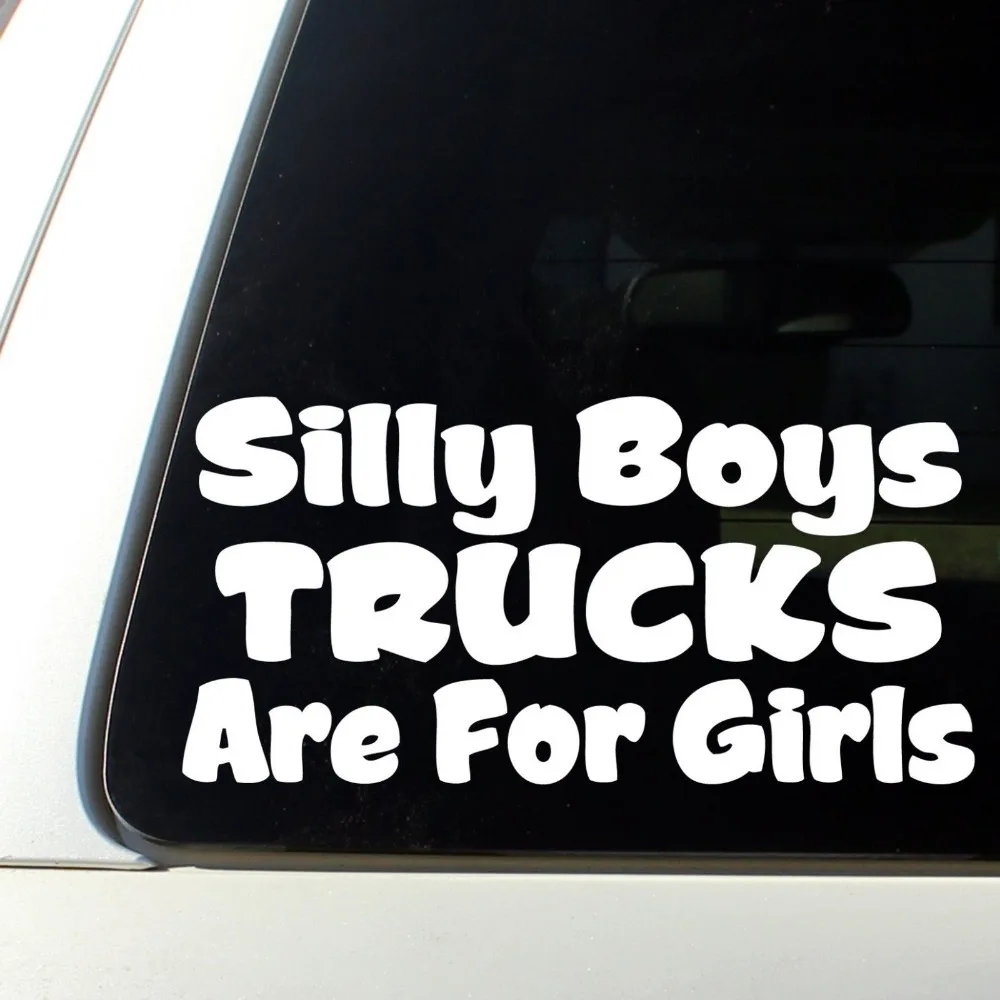 20pcs/lot Silly Boys Trucks Are For Girls Vinyl Decal JEEP My Boyfriends Not Lips Bow Car