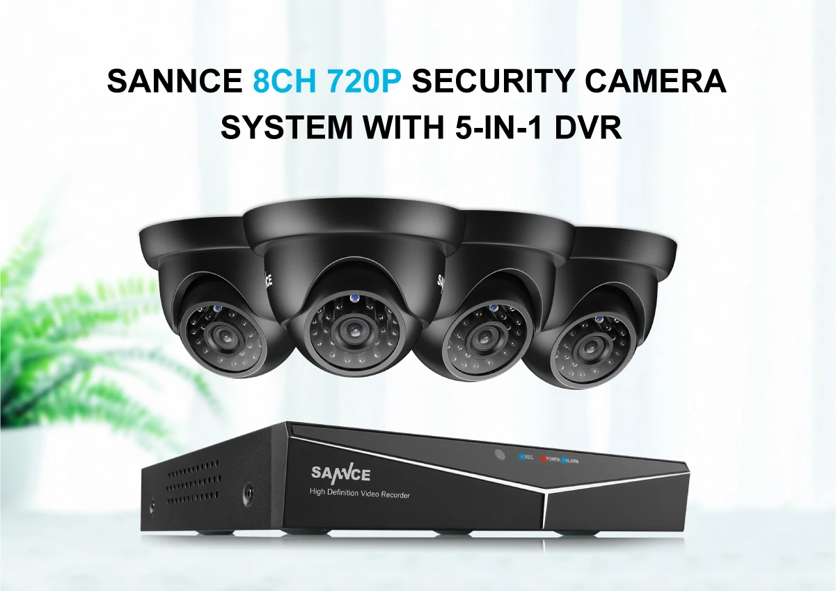 SANNCE 8CH 1080N HDMI DVR CCTV система 4 шт 720P Купольные Камеры видеонаблюдения ИК Крытый водонепроницаемый открытый Видеонаблюдение CCTV комплект