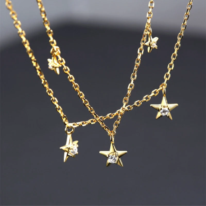 Fine Jewelry 100% 925 Sterling Silver Summer Ankle Bracelet Gold Anklet Elegant Star Foot Leg Chain Charm for Women Gift (7)