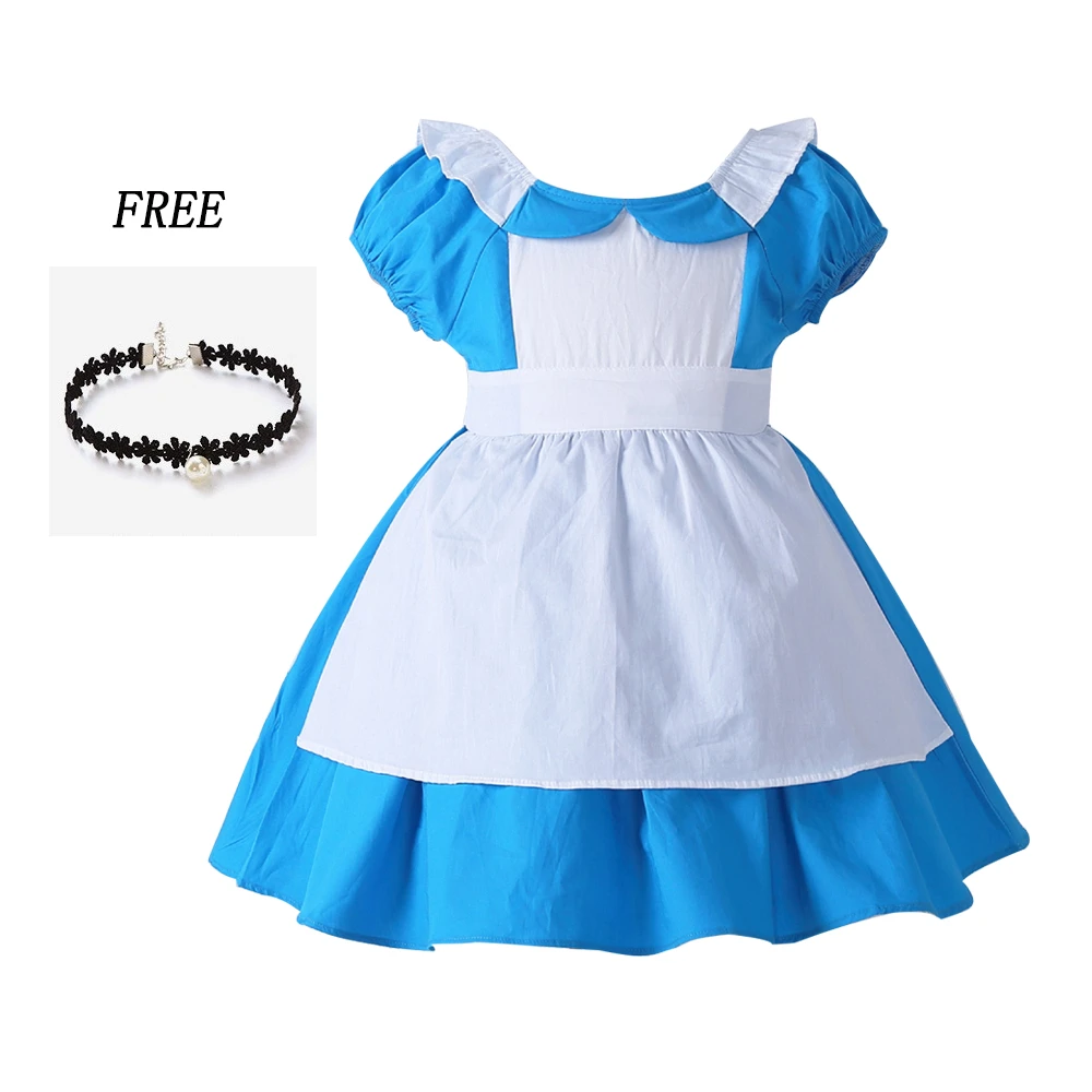 少女アリスドレスロリータアリスチュチュドレスハロウィン誕生日アリスでワンダーランド衣装ドレス送料ネックレス Dresses Aliexpress