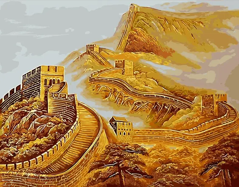 China the great wall canvas paintings by hand no frame home decoration
