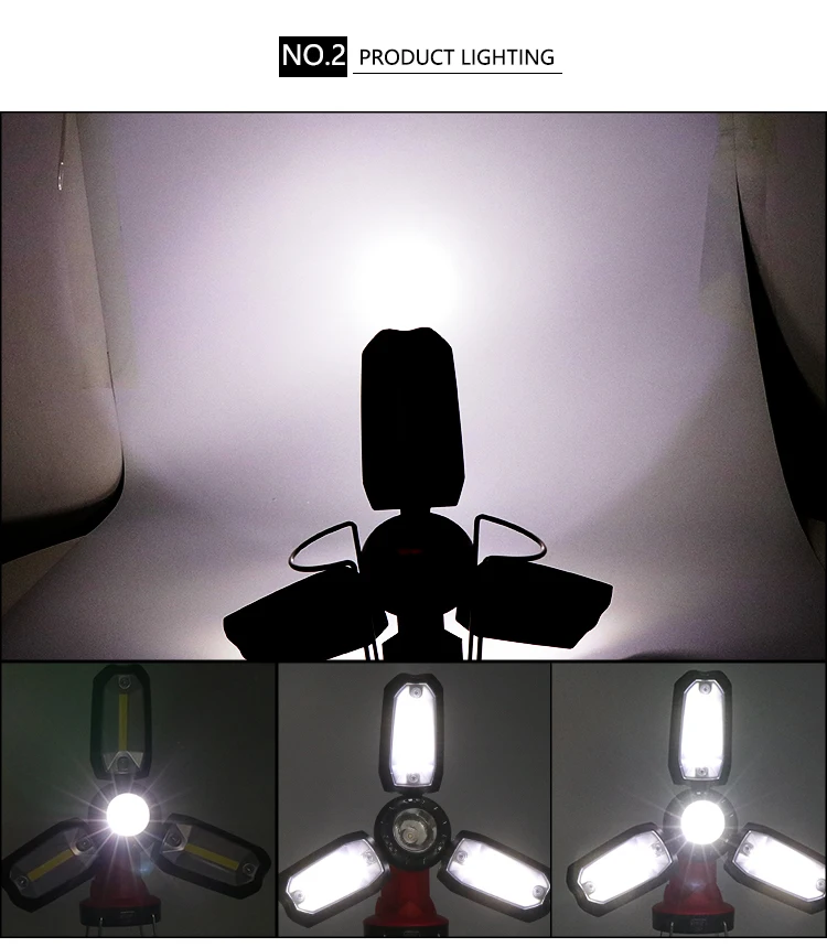 Вентилятор светодиодный светильник XPE+ 3* COB светодиодный складной фонарь Регулируемый linternas USB вход/выход Встроенный аккумулятор походный рабочий светильник