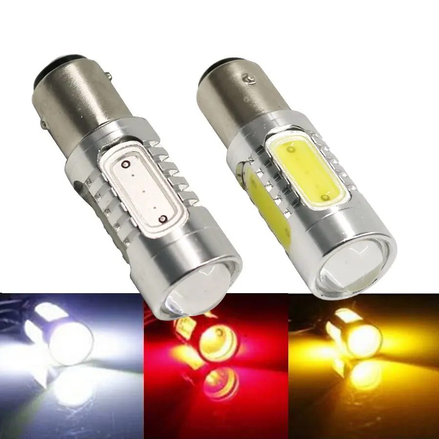 

1X 1157 BAY15D P21/5W 7.5W DC12V COB Light High Power Auto Tail Reverse Backup Car White Red Led bulb Brake Lights Free Shipping