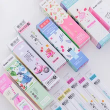 6 шт./лот нейтральный Биби ядро черный полный заправочная игла черный общий студенческий сменный картридж гелевая ручка Случайная