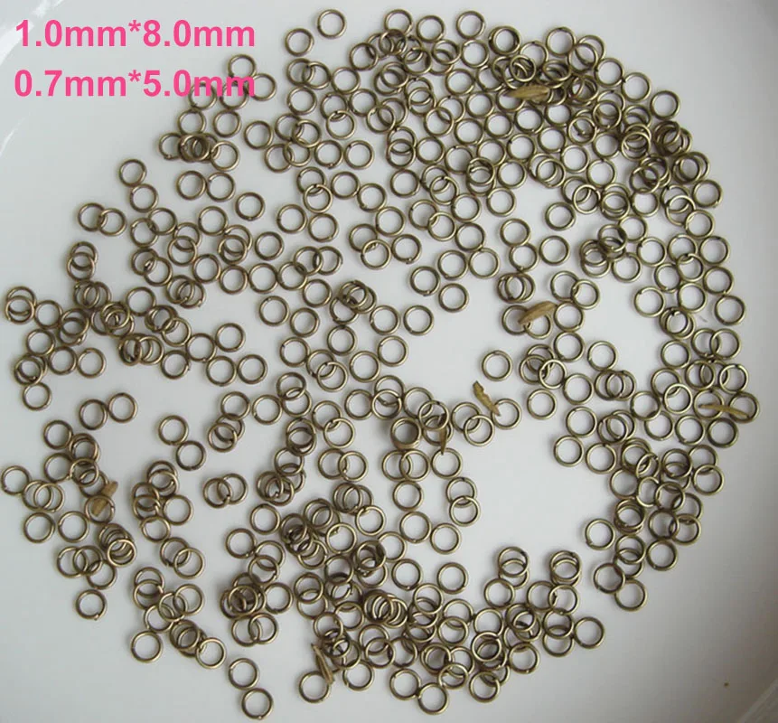 

100PCS Two Size Antique bronze plain Metal iron Jump Rings as jewelry finding stuff metal circles Handmade DIY material