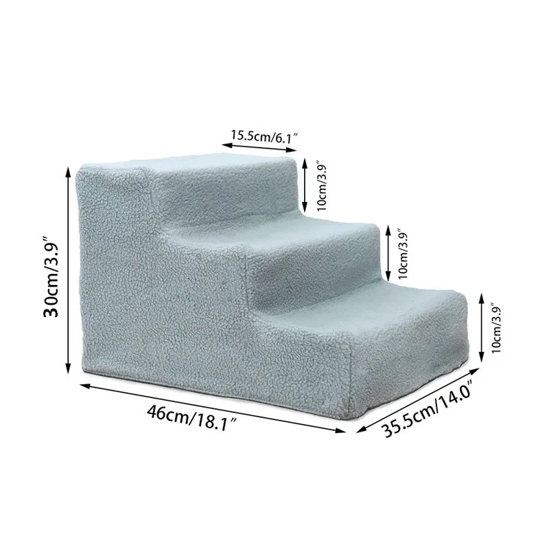 Складной 3 ступеньки лестницы для маленькие собаки, кошки попасть на высоким ложем и у себя дома или Портативный Путешествия со съемным моющимся чехлом, Лестницы Товары для собак