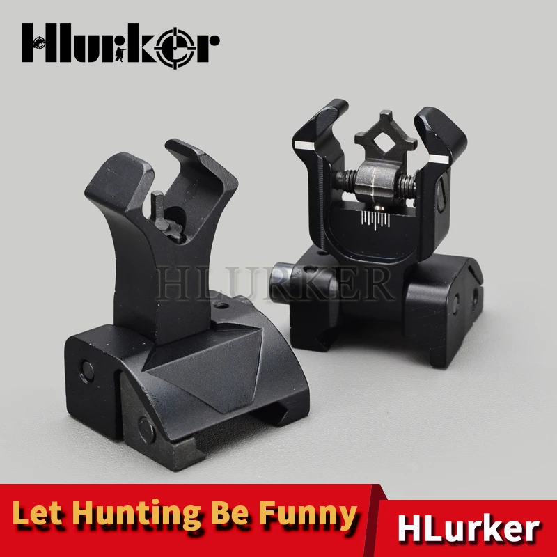 Koop AR 15 Tactische Flip up Front Rear Sight Set Ijzer Diamant Openingen Dual Windvang Aanpassing 20mm Rail Handguard Mount