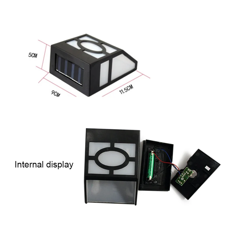 Vintage Solar Powered Wall Mount LED Light Outdoor Garden Path Landscape Yard Lamp WWO66
