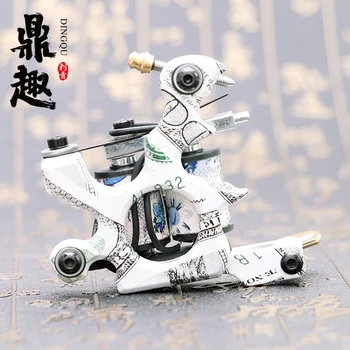 

Handmade Copper Tattoo Machine 10 Coils Beautifully Carved Shader and Liner Tattoo Gun Free Shipping TM8323