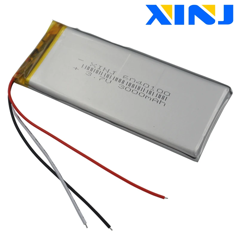 

XINJ 3.7V 3000 mAh 3wires for thermistor Lithium Polymer Li-Po Battery 6040100 For GPS PSP E-book PDA MID ipod DVD Tablet PC