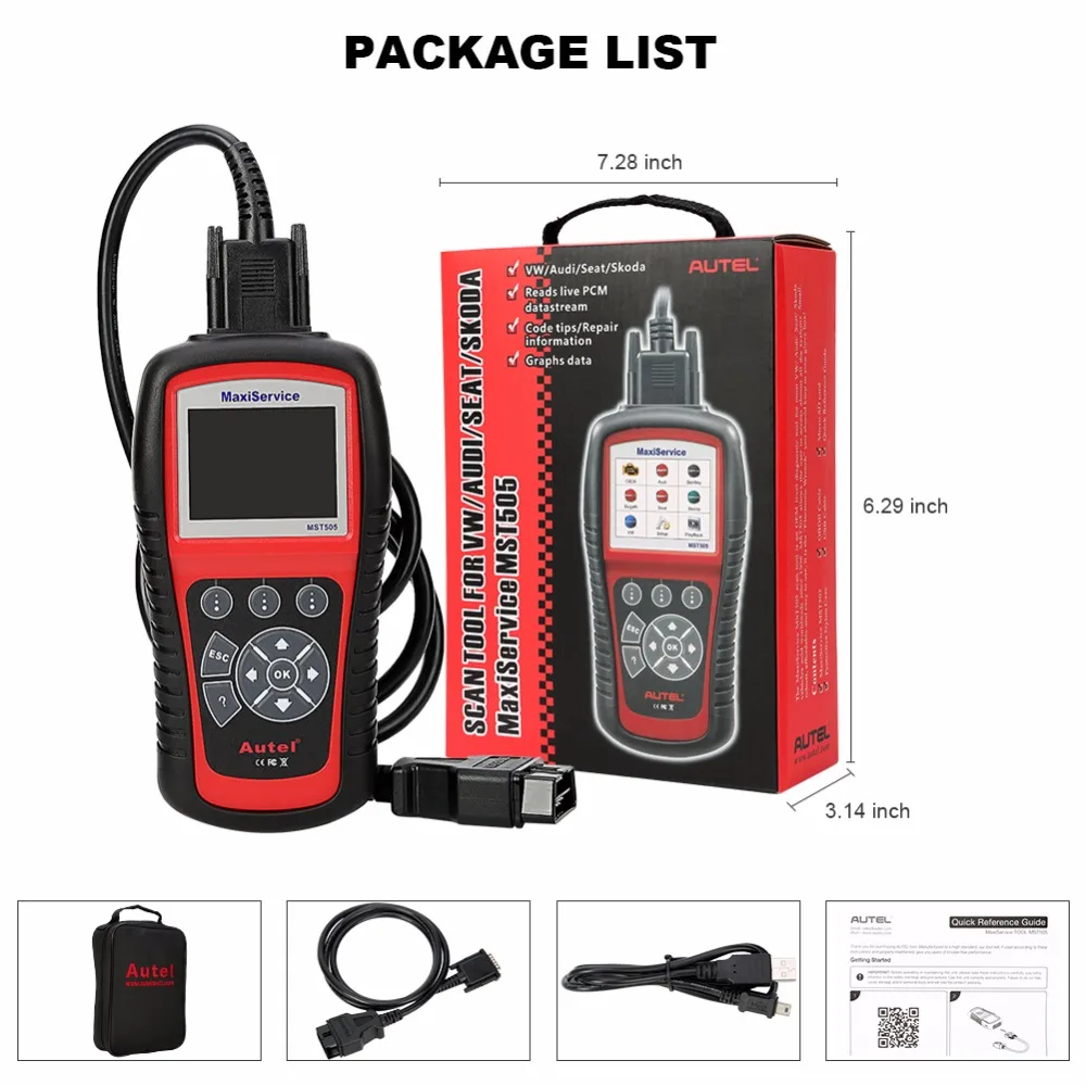 Autel MaxiService MST505 автоматический считыватель кодов полный OBD2 сканер все системы диагностики автомобиля масла и EPB для VW для Audi автомобильный инструмент