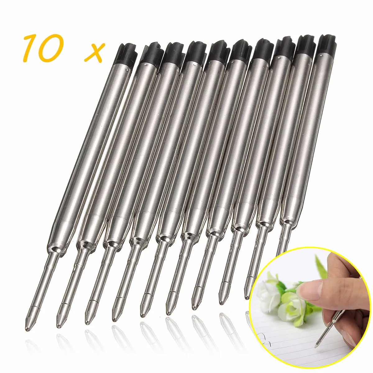 

10pcs 0.5mm Black Color Ballpoint Refills for Replacement Refill for Parker Style Ink Ball Point Pens School Office Supplies