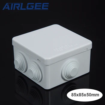 

85mmX80mmX50mm White ABS Plastic IP55 Wires Waterproof Junction Box DIY Cable Connector Outdoor dust-proof Rainproof Box