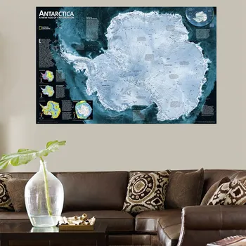 

HD Print Antarctica Map for Office Decorations Wall Art Canvas Painting Best Gifts Artwork Modern Home Decor Frameless Wholesale